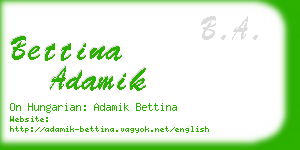 bettina adamik business card
